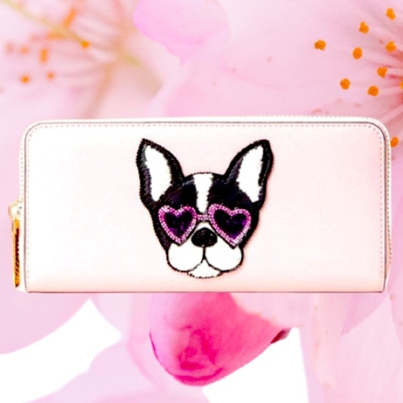 Kate Spade New York Dog Sylvia Francois Slim Pink Continental Wallet - Picture 1 of 15
